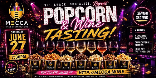Gourmet Popcorn & Wine Tasting - Raleigh-Durham, NC