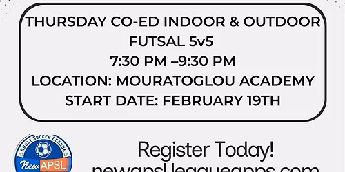 Thursday Co-Ed 5v5 indoor\/outdoor Futsal League