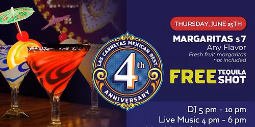 \ud83c\udf89 Las Carretas Gainesville \u2014 4th Anniversary Celebration \ud83c\udf89