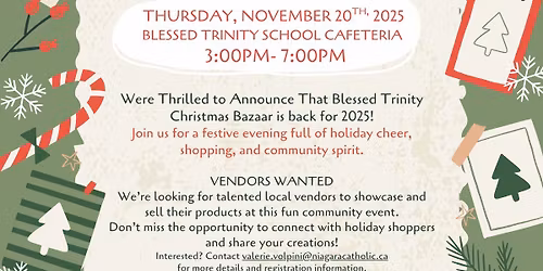Blessed Trinity Secondary Christmas Bazaar
