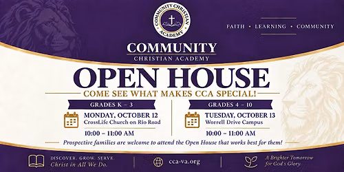 Open House - Community Christian Academy