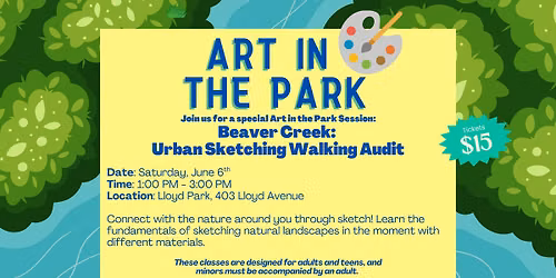 Art in the Park: Urban Sketching Walking Audit at Beaver Creek