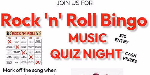 Rock n Roll Bingo Music Quiz