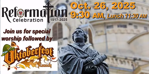Emanuel Reformation Service & Oktoberfest lunch Oct. 26, 2025