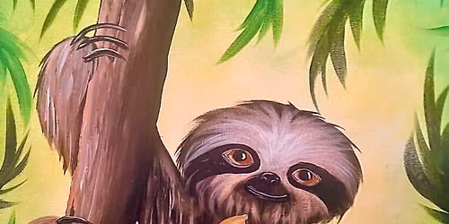 \ud83e\udda5\ud83c\udf53 Snackin\u2019 Sloth with Party Paint @ Monkey Dog Coffee \u2728\u2615