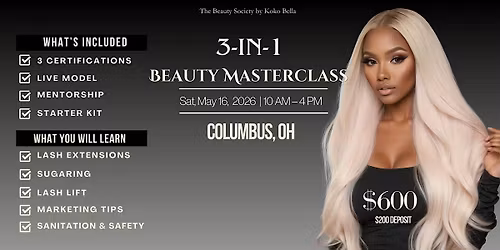 3-in-1 Beauty Masterclass: Eyelash Extensions, Sugaring, Lash Lifts