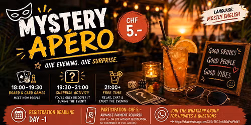 \ud83d\udd25 Mystery Ap\u00e9ro Basel | Meet, Play & Be Surprised
