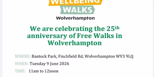 25th Anniversary Celebration of Free Walks in Wolverhampton