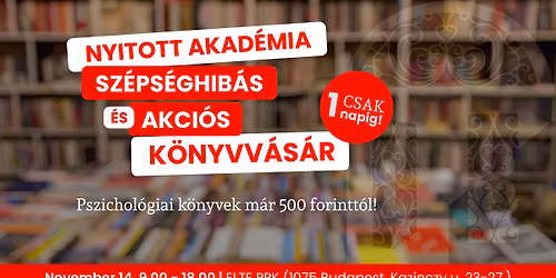 Nyitott Akad\u00e9mia - sz\u00e9ps\u00e9ghib\u00e1s \u00e9s akci\u00f3s pszichol\u00f3giai k\u00f6nyvv\u00e1s\u00e1r