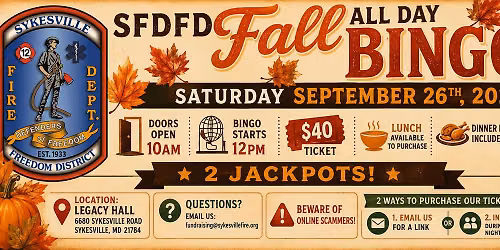 SFDFD Fall All Day Bingo 2026