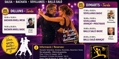 INICIEM CURSOS DE BALL \/ Dilluns 21 \/ Dimarts 22 SETEMBRE 2026 - Club Friendsteam