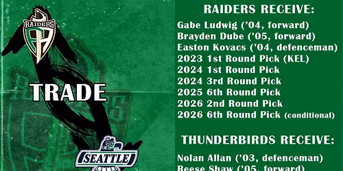 Prince Albert Raiders at Seattle Thunderbirds
