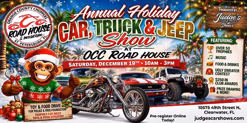 Annual Holiday Car, Truck & Jeep Show at OCC Road House