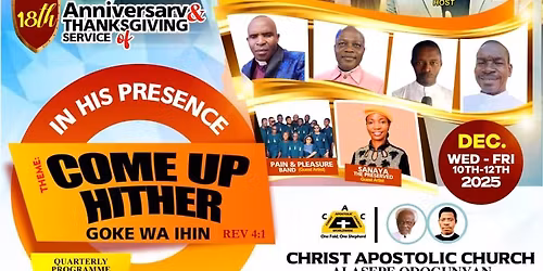 IN HIS PRESENCE.. 72 HOURS , COME UP HITHER