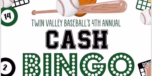Twin Valley Baseball Cash Bingo