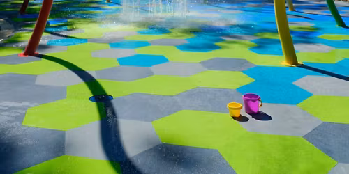 Splash pad play and pizza