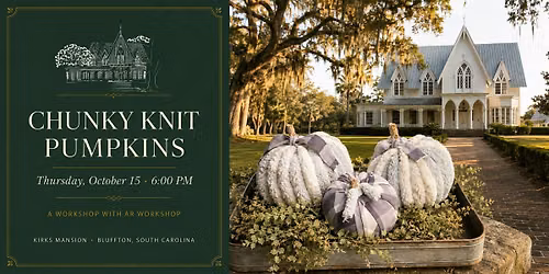 Chunky Knit Pumpkins at Kirks Mansion