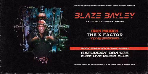 Blaze Bayley "30 years THE X FACTOR anniversary" live in Athens