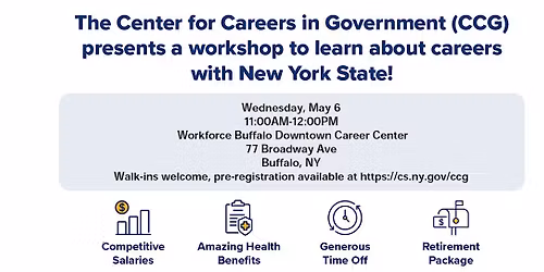 Buffalo Downtown Workshop to learn about Civil Service Careers and NY HELPS