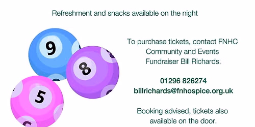 Aylesbury Community Bingo for Florence Nightingale Hospice Charity & Red Balloon Educational Trust
