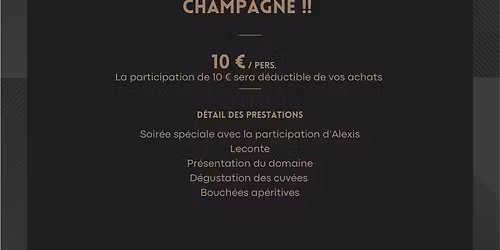 Atelier Ap\u00e9ro n\u00b012 : Soir\u00e9e sp\u00e9ciale Champagne !!