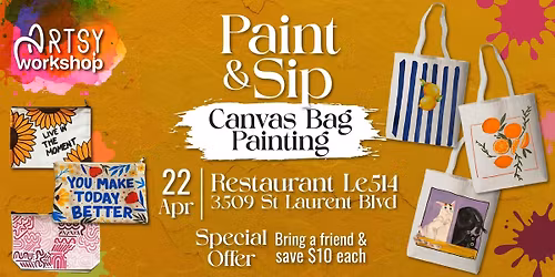 Paint & Sip | Canvas Bag Painting Edition