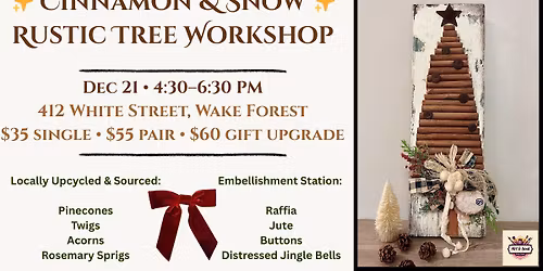 \u2728 Rustic Charm on White Before Christmas Eve! Cinnamon & Snow \u2728 Rustic Tree Workshop