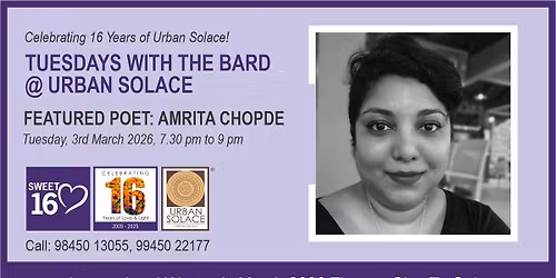 Tuesdays with the Bard @ Urban Solace features Amrita Chopde