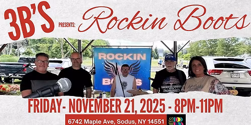 Rockin Boots returns to 3B's in Sodus! 