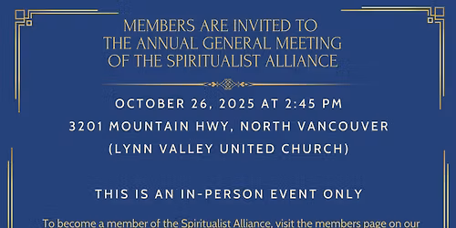 Annual General Meeting of the Spiritualist Alliance