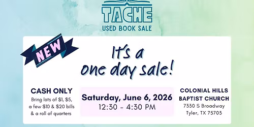 TACHE Used Book Sale 2026