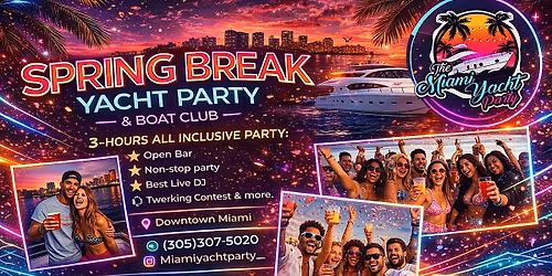 Miami Party Yacht Cruise \u2013 Hip-Hop, R&B & Latin Vibes | Open Bar + DJ