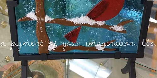 Winter Cardinal Fused Glass Class