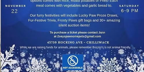 The Chilliwack Pet Food Bank, Zoey's Pawsome Pet's Society is Hosting The Dinner for Critters