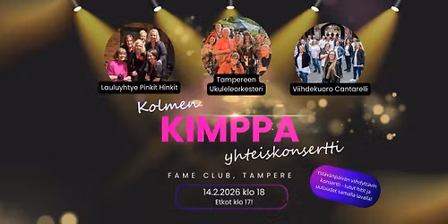 Kolmen kimppa yhteiskonsertti 14.2.2026