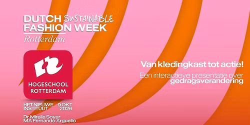 vr 9 okt | Van kledingkast tot actie!  Over gedragsverandering