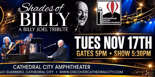 Tastes & Sounds of Cathedral City presents SHADES OF BILLY - A BILLY JOEL TRIBUTE