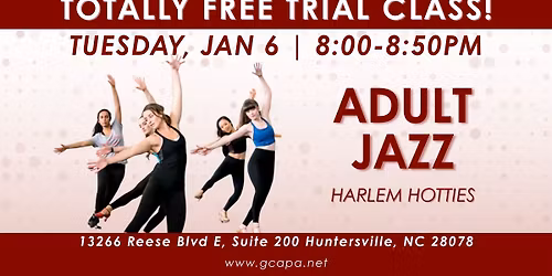FREE Adult Jazz Class, JAN 6 ONLY!