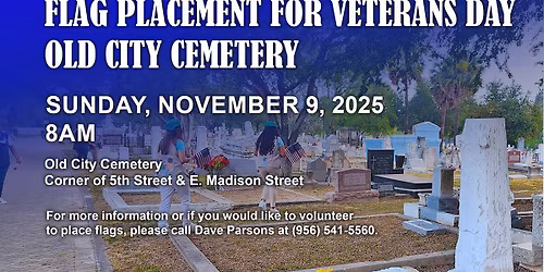 Flag Placement for Veterans Day in the Old City Cemetery