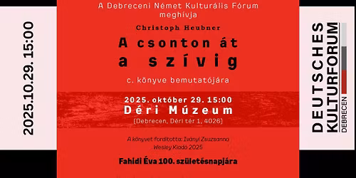 Christoph Heubner: A csonton \u00e1t a sz\u00edvig k\u00f6nyvbemutat\u00f3