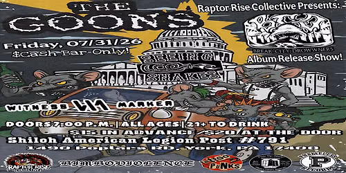 The Goons, Break City Drowwners, Seeing Snakes, Witness Marker