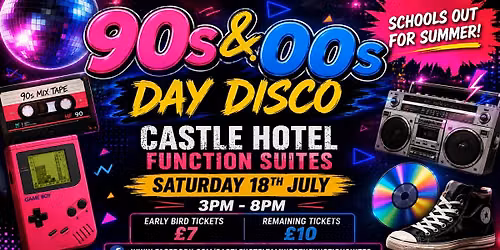 90s & 00s Day disco at The Castle Hotel function suites, Tamworth