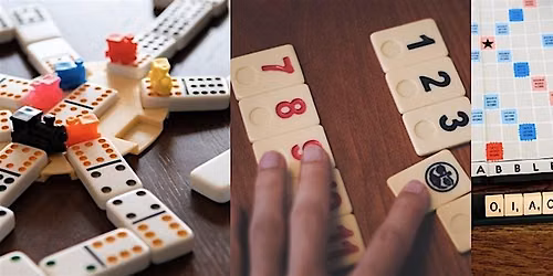 =Game On!  Mexican Train, Rummikub & Scrabble