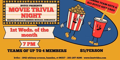 Movie Trivia Night hosted by BVFCC Member Michael Domangue