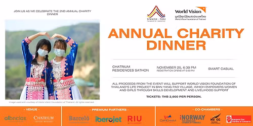 (Joint Event) Annual Charity Dinner by The Spanish-Thai Chamber of Commerce (SPTCC)