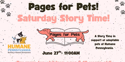 Pages for Pets Saturday Story Time- SVCL