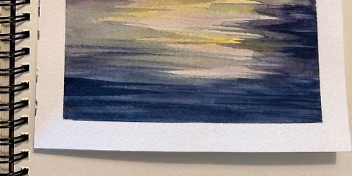 Watercolor Weekends - Scenic Sunset at the lake