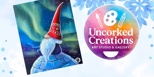 \u201cNorthern Lights Gnome\u201d Painting on 16\u00d720 Canvas!