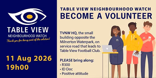 Become a TVNW Volunteer - 11 Aug