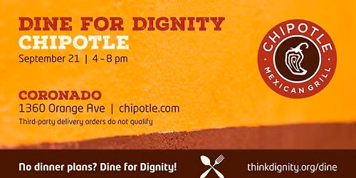 Dine for Dignity: Chipotle Mexican Grill (Coronado)